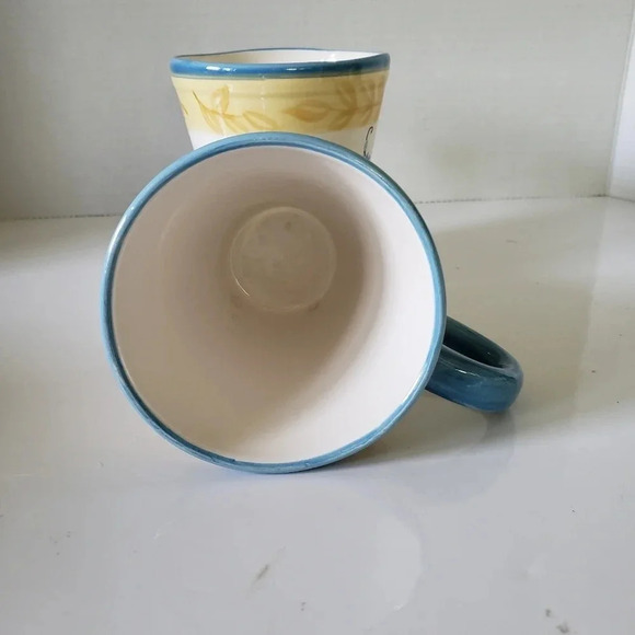 Pier One Imports  set of 2 Large Ceramic Floral Multi-colored Coffee Mugs. - Picture 4 of 7